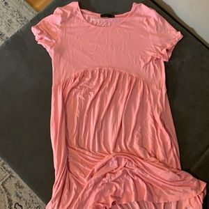 Pink hi lo maternity dress